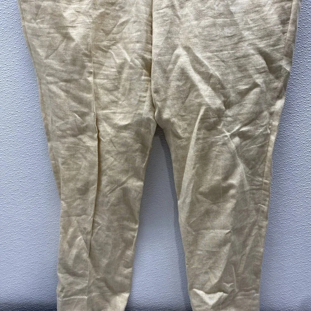Zegna Men’s Flat Front Linen Tailored Pants